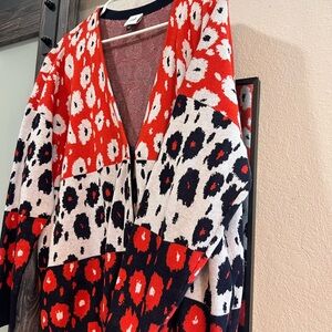 Button down poppy design cardigan